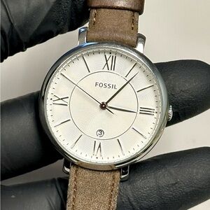 Fossil Jacqueline ES3708 Date Silver Stainless Steel 36mm Ladies’ Dress Watch